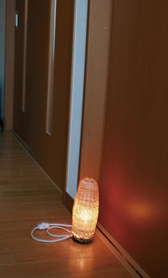 趣味の竹細工で作ったランプカバー写真