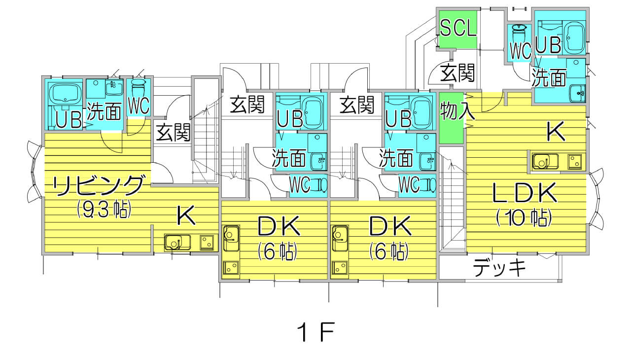アパートの１階間取り図