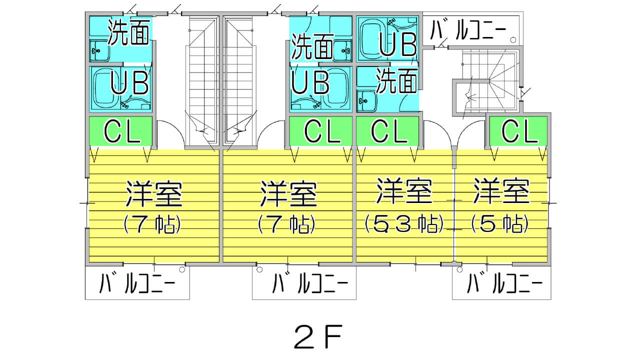 アパートの２階間取り図