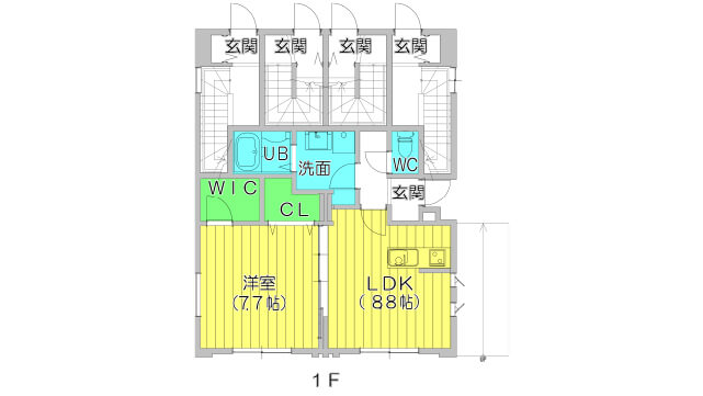 アパートの１階間取り図