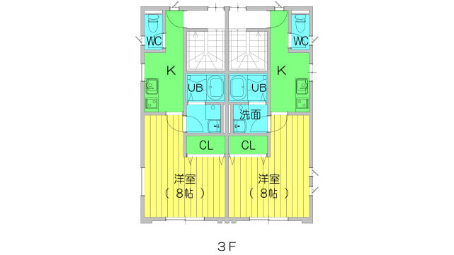 アパートの3階間取り図