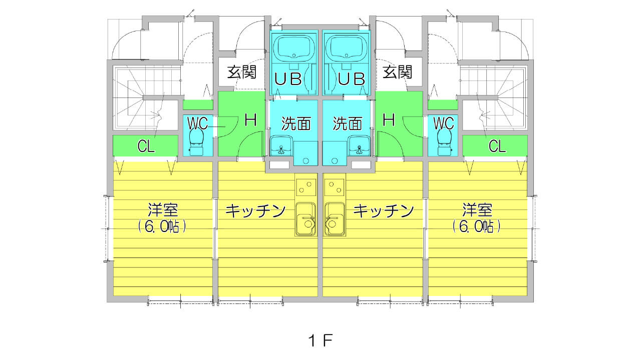 アパートの１階間取り図