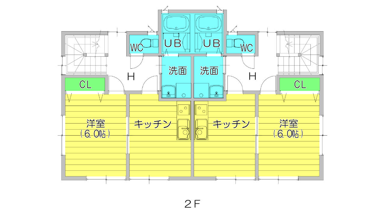 アパートの２階間取り図
