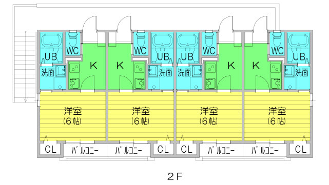 アパートの２階間取り図