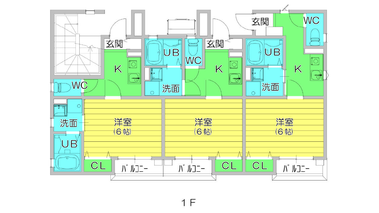 アパートの１階間取り図