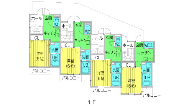 アパートの１階間取り図