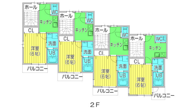 アパートの２階間取り図