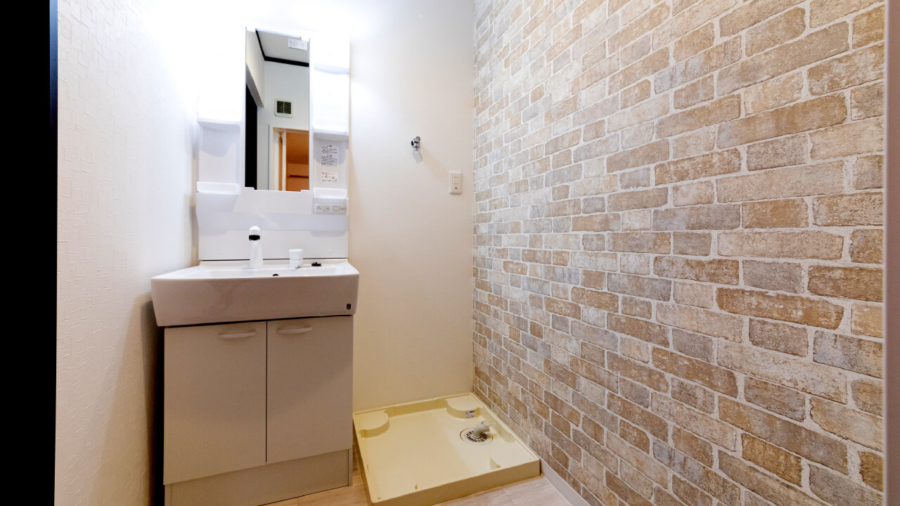 アパート内観、洗面台の写真