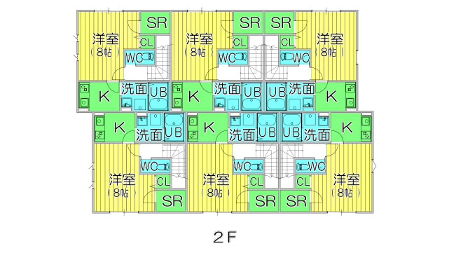 アパートの２階間取り図