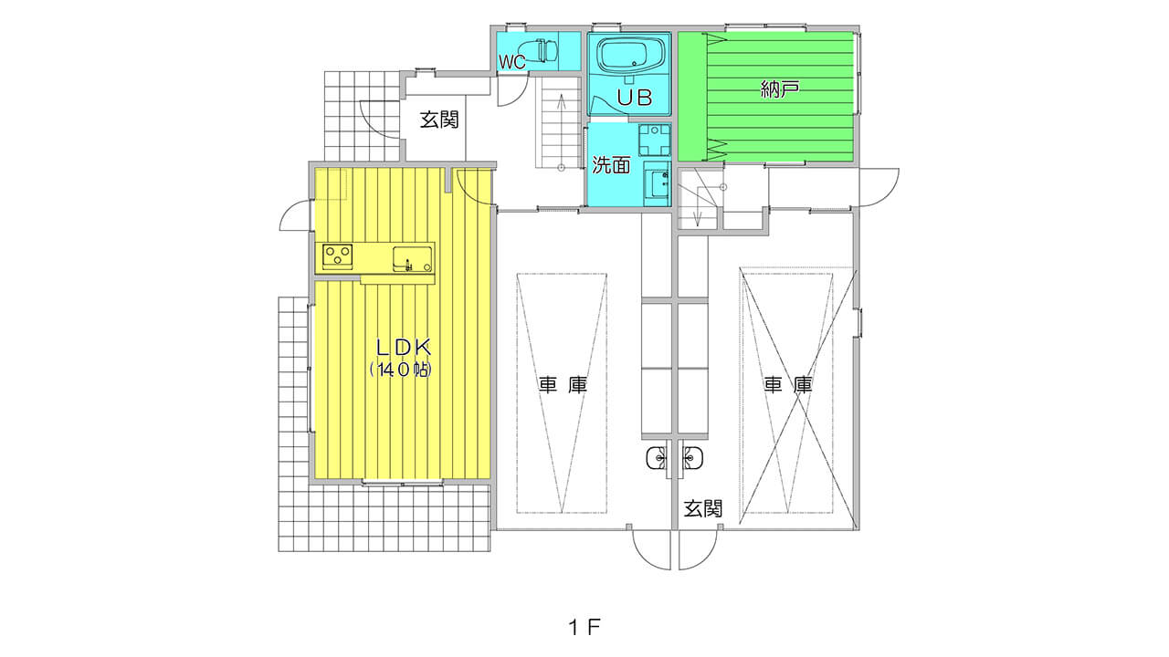アパートの１階間取り図
